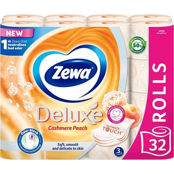 Туалетная бумага Zewa Deluxe Персик, 3 слоя, 32 рулона - Pampik