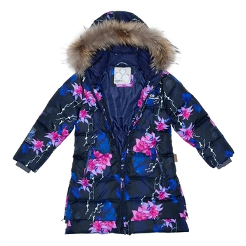 Пальто-пуховик Huppa Parish, р.116, темно-синий с принтом (12470055-91886-116) - Pampik - 4