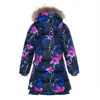 Пальто-пуховик Huppa Parish, р.116, темно-синий с принтом (12470055-91886-116) - Pampik - 2