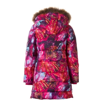 Пальто-пуховик Huppa Parish, р.146, фуксия с принтом (12470055-11463-146) - Pampik - 2