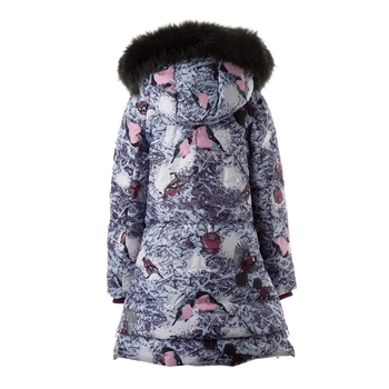 Пальто-пуховик Huppa Parish 1, р.122, бордовий з принтом (12470155-23334-122) - Pampik - 2