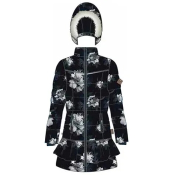 Пальто зимнее Huppa Whitney, р.116, черный с принтом (12460030-04209-116) - Pampik