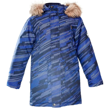 Куртка-парка зимова Huppa Roman 2, р.128, синій з принтом (12380230-32186-122) - Pampik