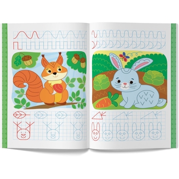 Перші багаторазові прописи. Веселі тваринки. Навчаємося писати правильно (F00031710) - Pampik - 4