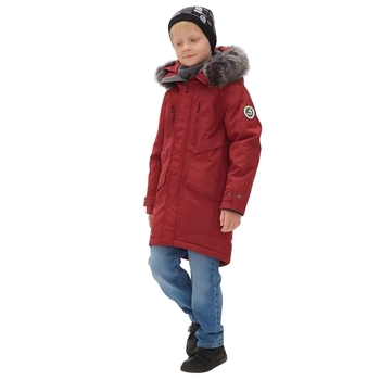Пальто зимове Huppa David, р.128, темно-червоний (12270020-10084-128) - Pampik - 8