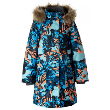 Куртка-парка зимова Huppa Mona 2, р.122, бірюзово-зелений з принтом (12200230-44266-122) - Pampik