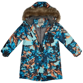 Куртка-парка зимова Huppa Mona 2, р.122, бірюзово-зелений з принтом (12200230-44266-122) - Pampik - 4