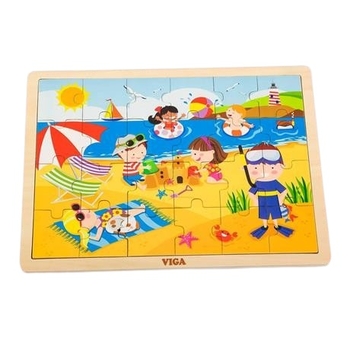 Деревянный пазл Viga Toys Времена года: Лето, 24 элемента (51270) - Pampik