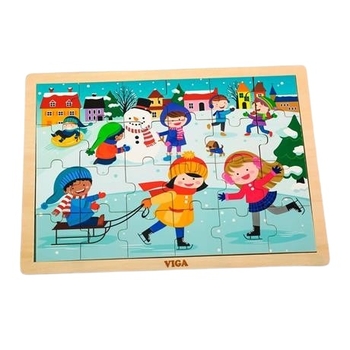 Дерев'яний пазл Viga Toys Времена года: Зима, 24 елементи (51272) - Pampik