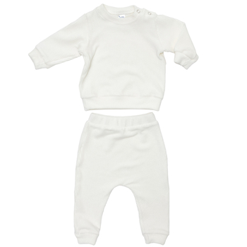 Костюм Twins Ego: кофта и штаны, велюр, р.68, молочный (W-120-КТEW68-202) - Pampik