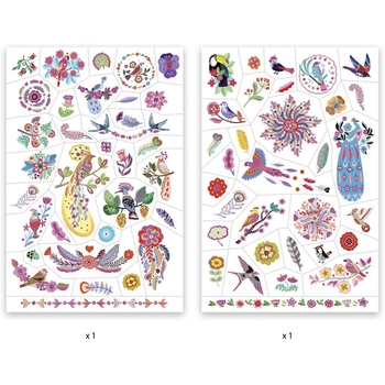 Набір наклейок на тіло Djeco Яскраві пташки (DJ09615) - Pampik - 3