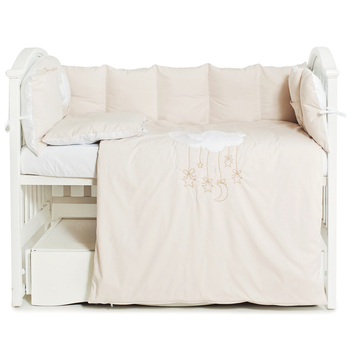 Постільний комплект Babycentre & Twins Moonlight, 6 елементів, бежевий (4011-BTMO-02) - Pampik