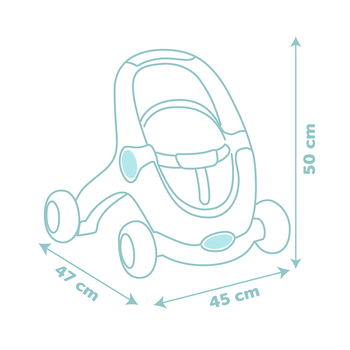 Коляска Smoby Little 3 в 1 для прогулянок з лялькою, синій (140308) - Pampik - 3