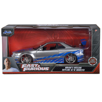 Машина металева Jada Форсаж Ніссан Скайлайн GT-R 2002, 1:24, сріблястий (9397158314R00) - Pampik - 7