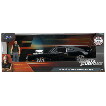 Машина металлическая Jada Форсаж Додж Чарджер (1970) с фигуркой Доменика Торетто, 1:24, черный (9335907314R00) - Pampik - 6