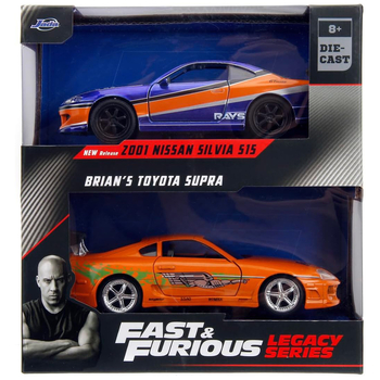 Набор металлических машинок Jada Toys Форсаж Nissan Silvia S15 и Toyota Supra, 2 шт, 1:32 (253202017) - Pampik - 4