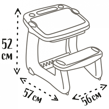 Парта-дошка Smoby Магічна, 56х57х52 см, синій (420224) - Pampik - 4