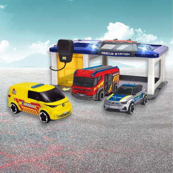 Ігровий набір Dickie Toys Рятувальна станція, 3 машини, зі звуком та світлом, 31x22x16 см (3716027) - Pampik - 5