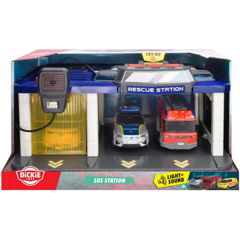 Ігровий набір Dickie Toys Рятувальна станція, 3 машини, зі звуком та світлом, 31x22x16 см (3716027) - Pampik - 6