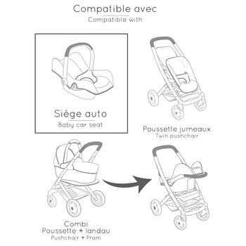 Крісло для ляльки Smoby Maxi-Cosi 3 в 1. Айворі (7600240245) - Pampik - 4