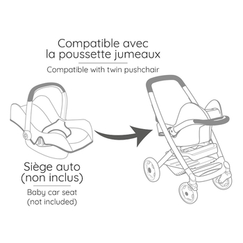 Коляска для ляльок-двійнят Smoby Maxi-Cosi Айворі (7600253222) - Pampik - 3