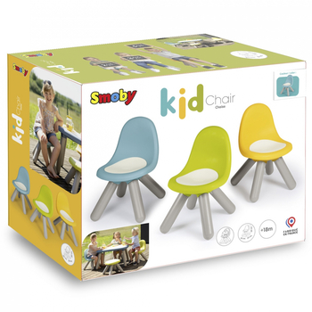 Дитячий стілець зі спинкою Smoby, 33х33х50 см, 18+ міс., блакитно-сірий (880116) - Pampik - 3