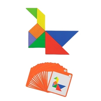 Гра-головоломка Viga Toys Магнітний танграм для дошок, 35 елементів (50643FSC) - Pampik