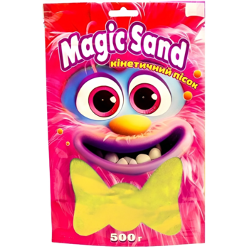 Кинетический песок Strateg Magic sand, желтый, 500 г (39403-5) - Pampik