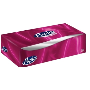 Серветки косметичні Papia, двошарові, 100 шт. - Pampik