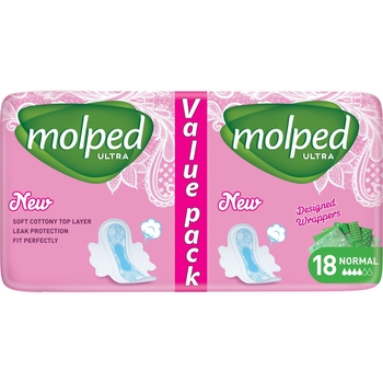 Гігієнічні прокладки Molped Ultra Normal Eco, 18 шт. - Pampik