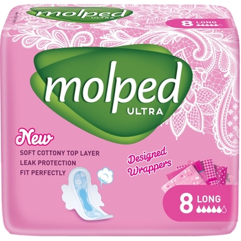 Гігієнічні прокладки Molped Ultra Long, 8 шт. - Pampik