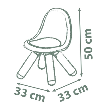 Стульчик со спинкой Smoby Life, 33х33х50 см, зеленый с серым (7600880120) - Pampik - 2