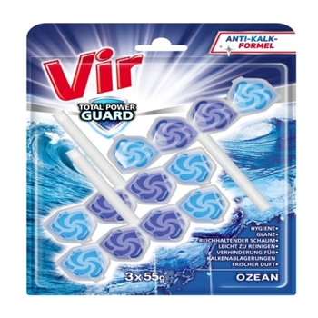 Блок для унітазу Vir Total Power Guard Океан, 3 шт. по 55 г - Pampik