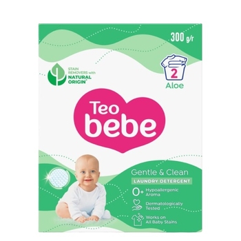 Дитячий пральний порошок Teo Bebe Gentle & Clean Aloe, 300 г - Pampik
