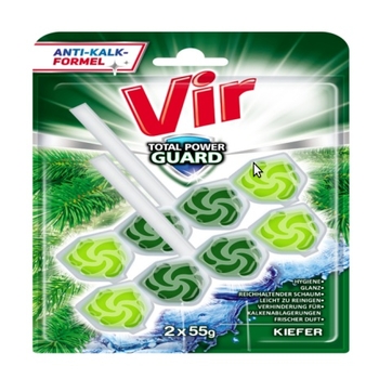 Блок для унітазу Vir Total Power Guard Хвоя, 2 шт. по 55 г - Pampik
