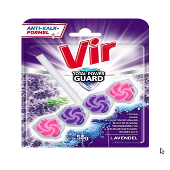 Блок для унитаза Vir Total Power Guard Лаванда, 55 г - Pampik