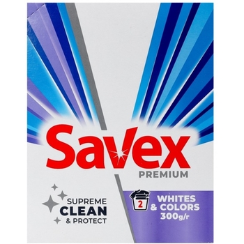 Пральний порошок Savex Premium Whites&Colors, автомат, 300 г - Pampik