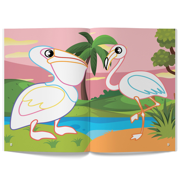 Перші розмальовки з кольоровим контуром і наліпками. Птахи (F00023851) - Pampik - 2