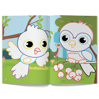 Перші розмальовки з кольоровим контуром і наліпками. Птахи (F00023851) - Pampik - 3