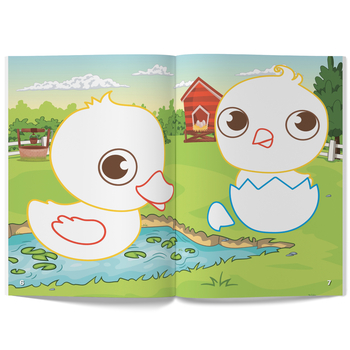 Перші розмальовки з кольоровим контуром і наліпками. Ферма (F00023855) - Pampik - 3