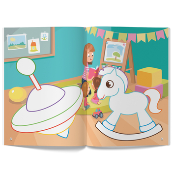 Перші розмальовки з кольоровим контуром і наліпками. Іграшки (F00023896) - Pampik - 2