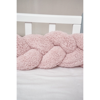 Бампер-косичка Twins Teddy, 3-х прядна, 120 см, рожевий (2020-K3T120-24) - Pampik - 2