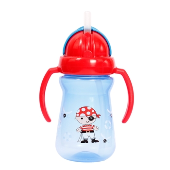 Поильник-непроливайка Lindo с силиконовой трубочкой, 6+ мес., 180 мл, синий (LI 733 син) - Pampik - 2