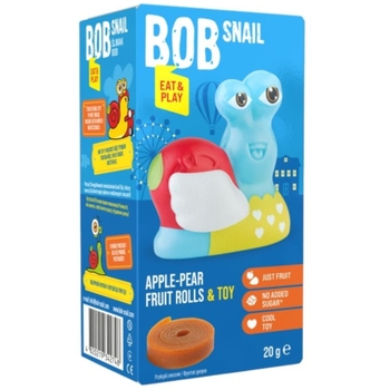 Натуральні цукерки Bob Snail Яблуко-груша з іграшкою, 20 г, в асортименті - Pampik