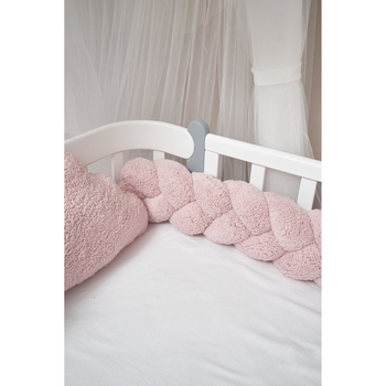 Бампер-косичка Twins Teddy, 3-х прядна, 120 см, рожевий (2020-K3T120-24) - Pampik - 3