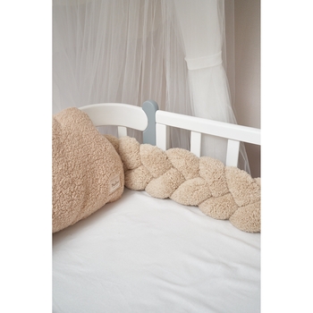 Бампер-косичка Twins Teddy, 3-х прядна, 120 см, бежевий (2020-K3T120-02) - Pampik - 2