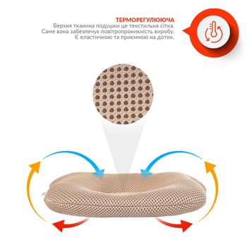 Подушка для младенцев ортопедическая Papaella Мишка, диаметр 8 см, бежевый (8-32377) - Pampik - 4