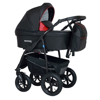 Универсальная коляска 3 в 1 Verdi Sonic Plus 01, черный (9023-VSP-01) - Pampik