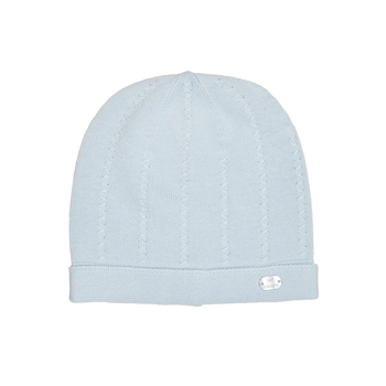 Шапочка Caramel Leo, хлопок, 6-12 мес., голубой (S-1115-BL) - Pampik