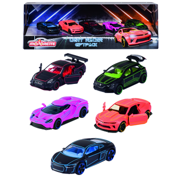 Набір металевих машинок Majorette Яскравий гонщик, з неоновими елементами, 7,5 см, 5 шт. (2053179) - Pampik - 5